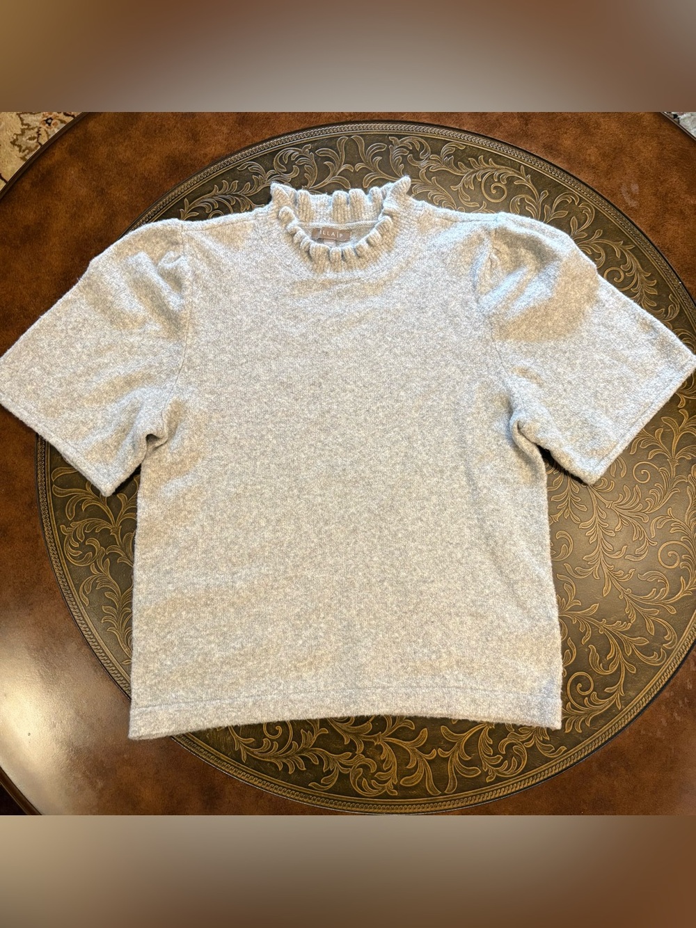 Lilla P Mockneck Short Sleeve Sweater Top - Size Medium